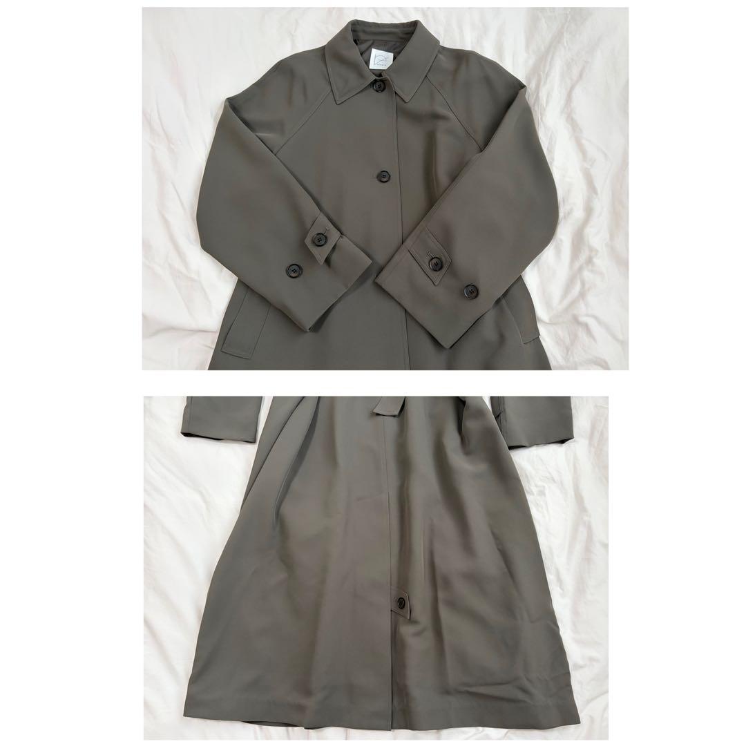 マ*ル様 crewre ドレープステンカラーコート, Sepia gray, サ