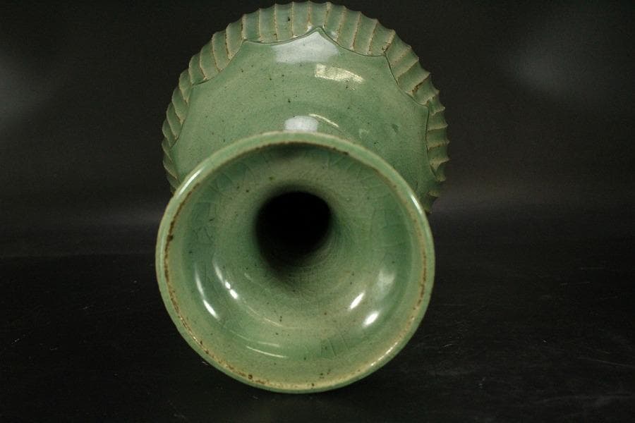 高麗 李朝 青磁 瓶 高30.5cm(ZE558)