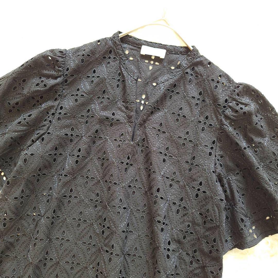 極美品✨24SS ボールジィ ロロンフラワーエンブロイダリー ギャザースリーブ