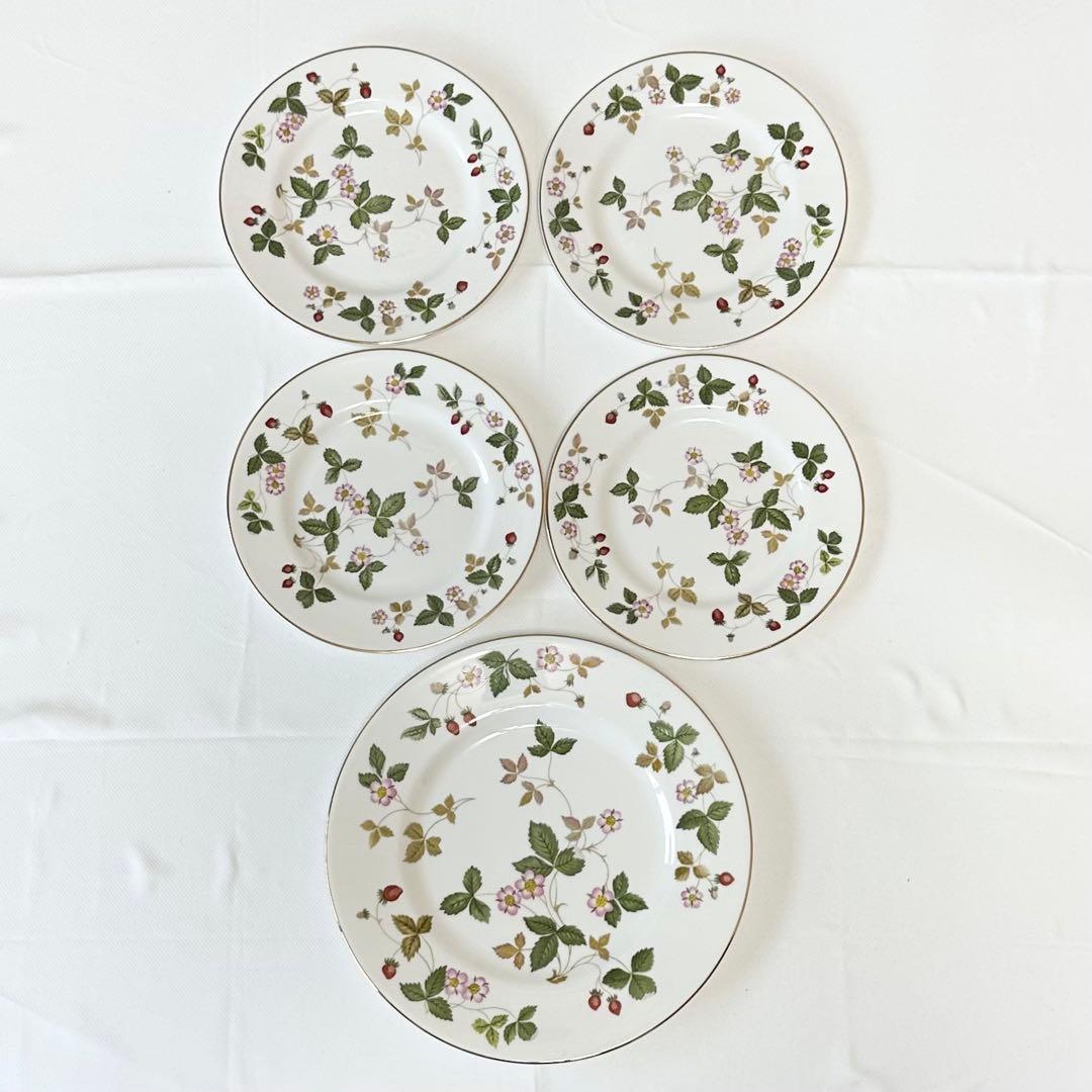  WILD STRAWBERRY プレート皿5枚セット 大1中4
