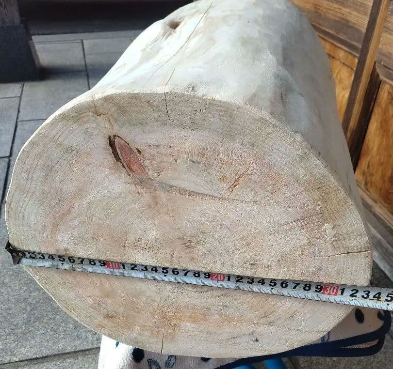 【H-101】 ヒノキ　檜　丸太　椅子　イス　テーブル　花台　飾り台　送料無料