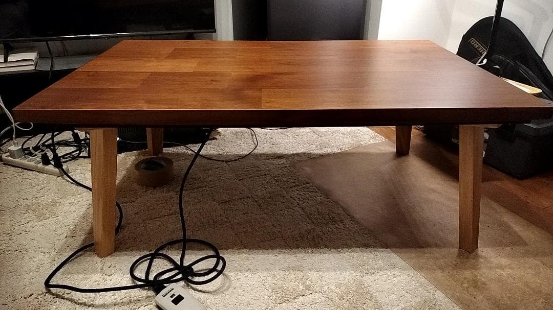 木製長方形 こたつ モジョ アッシュ 105 ダークブラウン ローテーブル