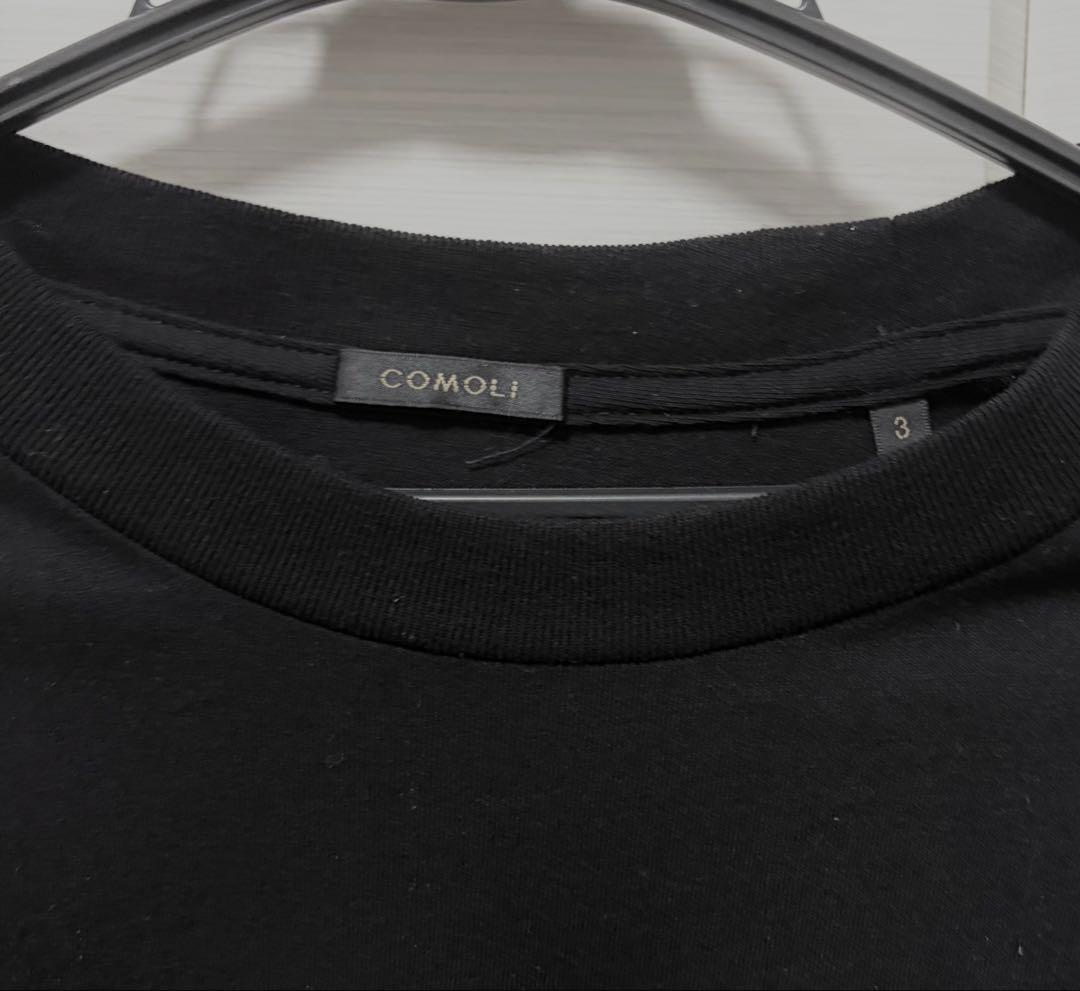 COMOLI コットンジャージ 長袖Tシャツ ブラック サイズ3 ロンT