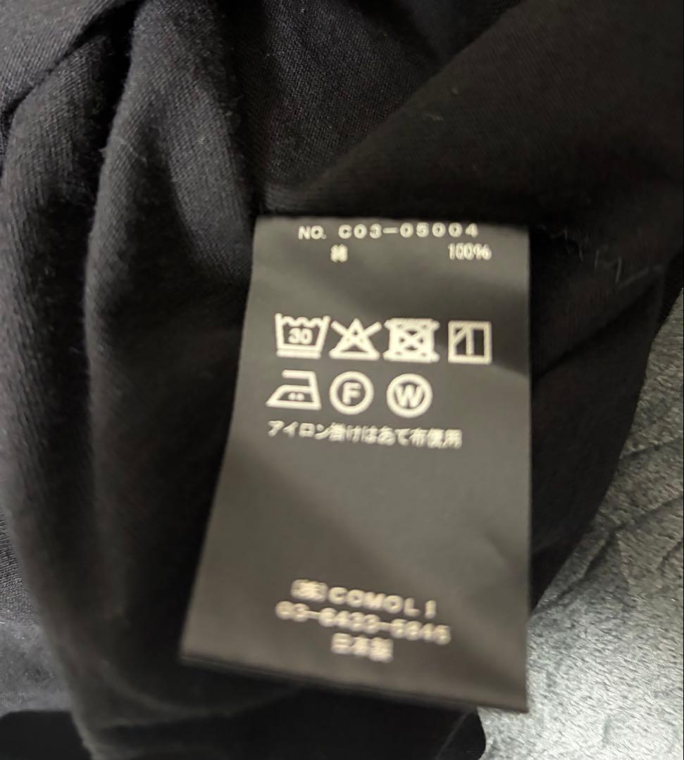 COMOLI コットンジャージ 長袖Tシャツ ブラック サイズ3 ロンT