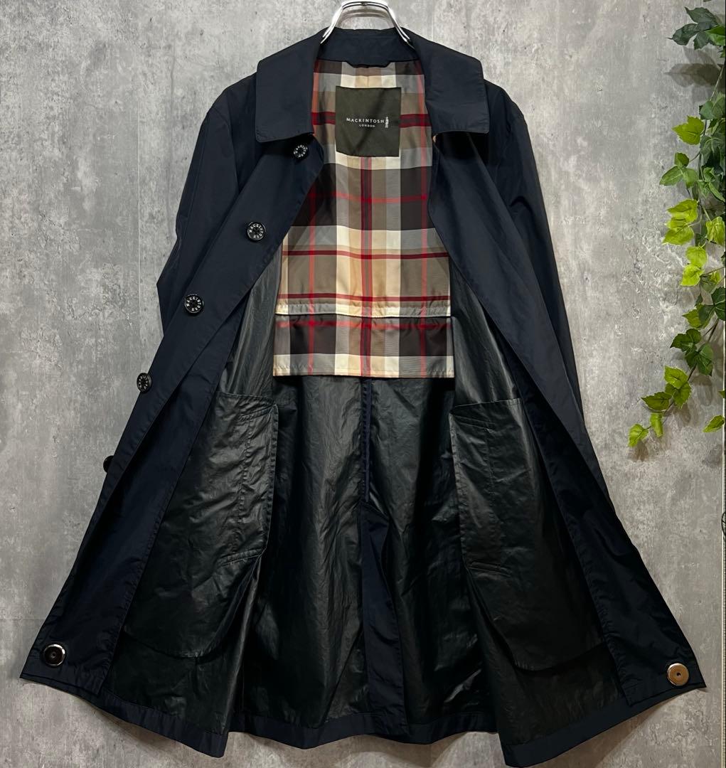 【美品】MACKINTOSH LONDON　トレンチコート　ネイビー　L