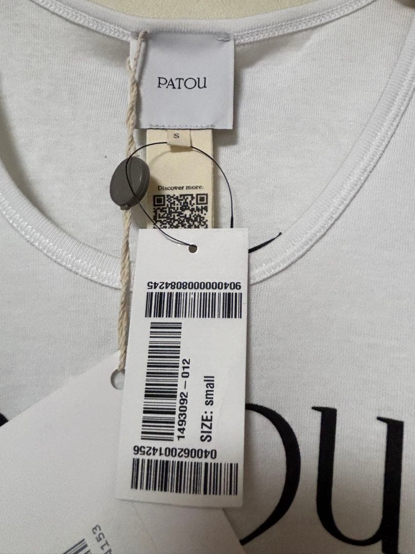 r 新品 未使用 PATOU パトゥ ロゴ ホワイト タンクトップ S