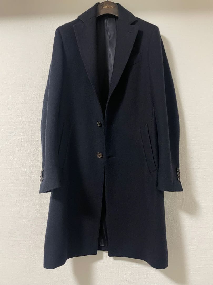 破格！美品　ラルディーニ　チェスターコート　44 ダークネイビー