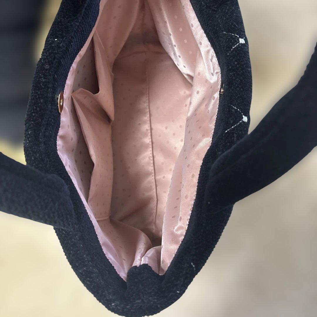 FEILER 黒 ユニ　キルティング柄　トートバッグ