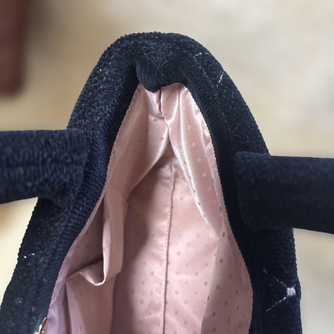 FEILER 黒 ユニ　キルティング柄　トートバッグ