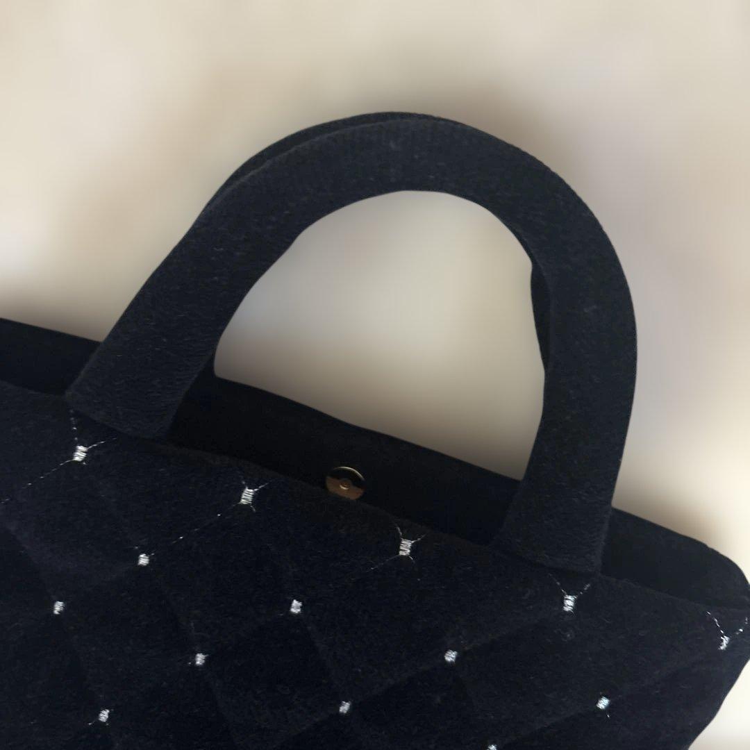 FEILER 黒 ユニ　キルティング柄　トートバッグ