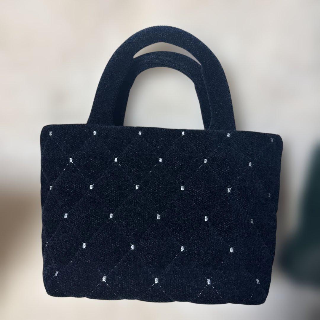 FEILER 黒 ユニ　キルティング柄　トートバッグ