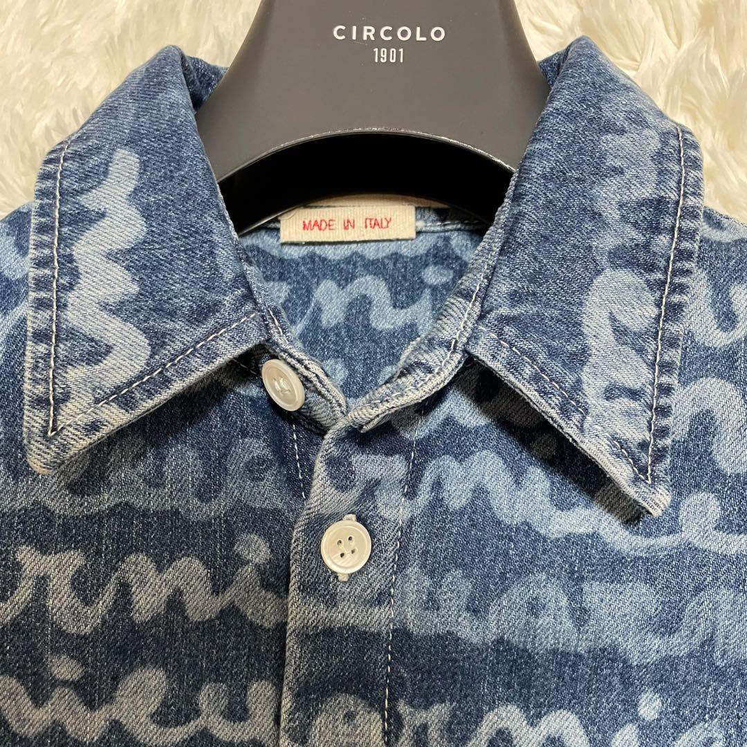 美品✨ MARNI 23SS Maremarni デニムシャツ 48 L 総柄