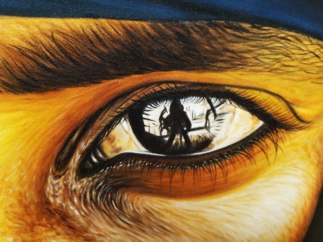 額入り　現場で描いてる人から買いました！リアリズム 絵画 目のクローズアップ