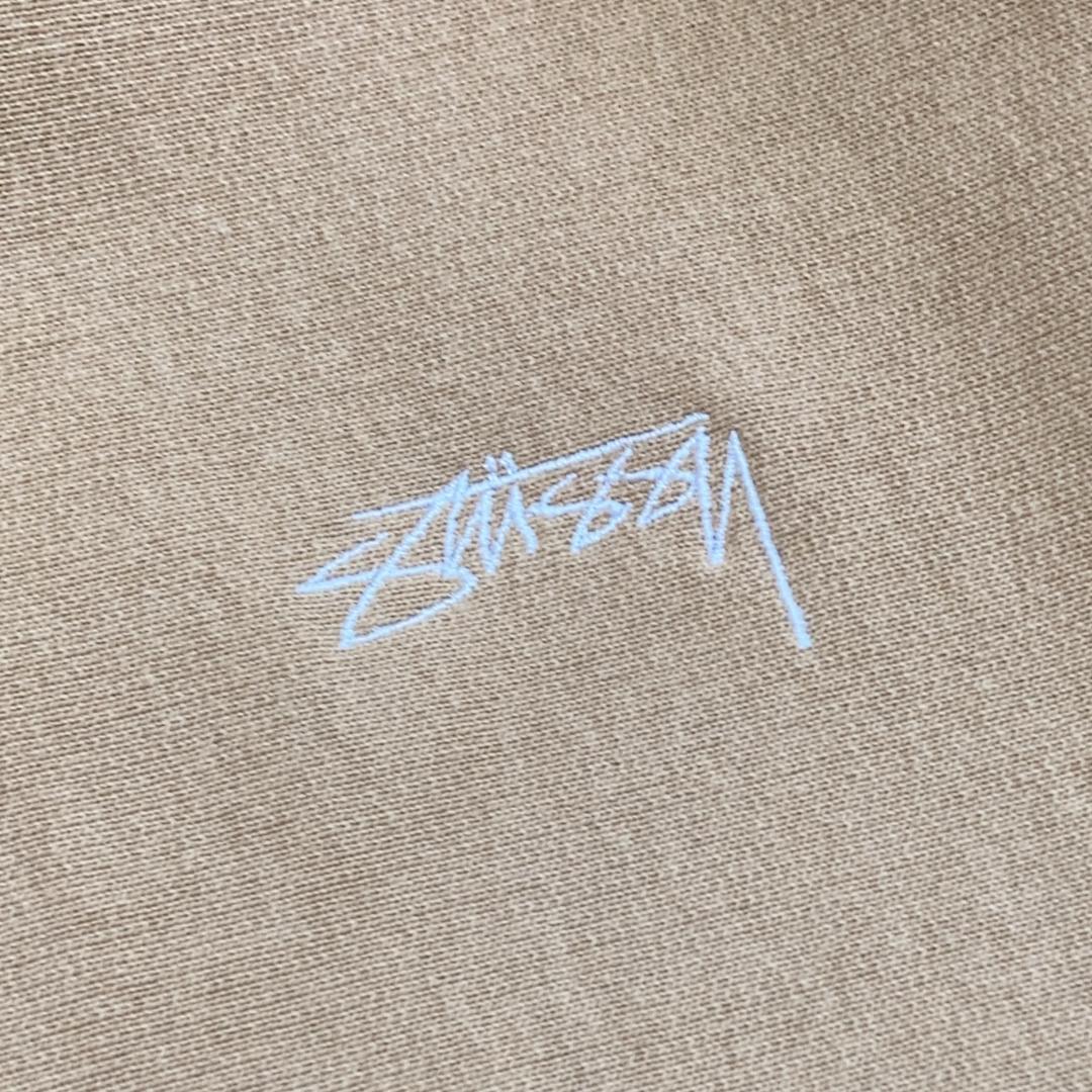 STUSSYステューシー パーカー 刺繍ロゴ ベージュ XL 1209