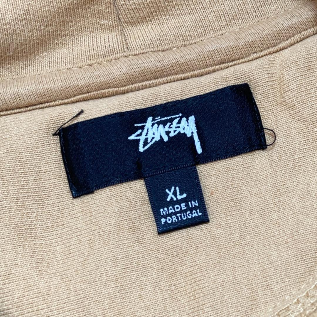 STUSSYステューシー パーカー 刺繍ロゴ ベージュ XL 1209