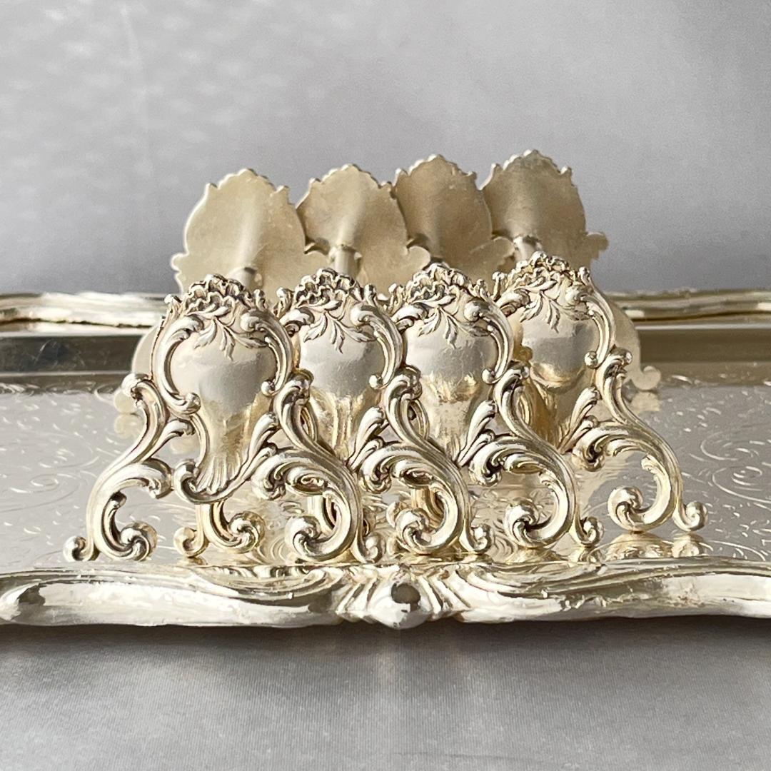 【仏蘭西】 ルイ15世様式 ナイフレスト 4個組 Louis XV