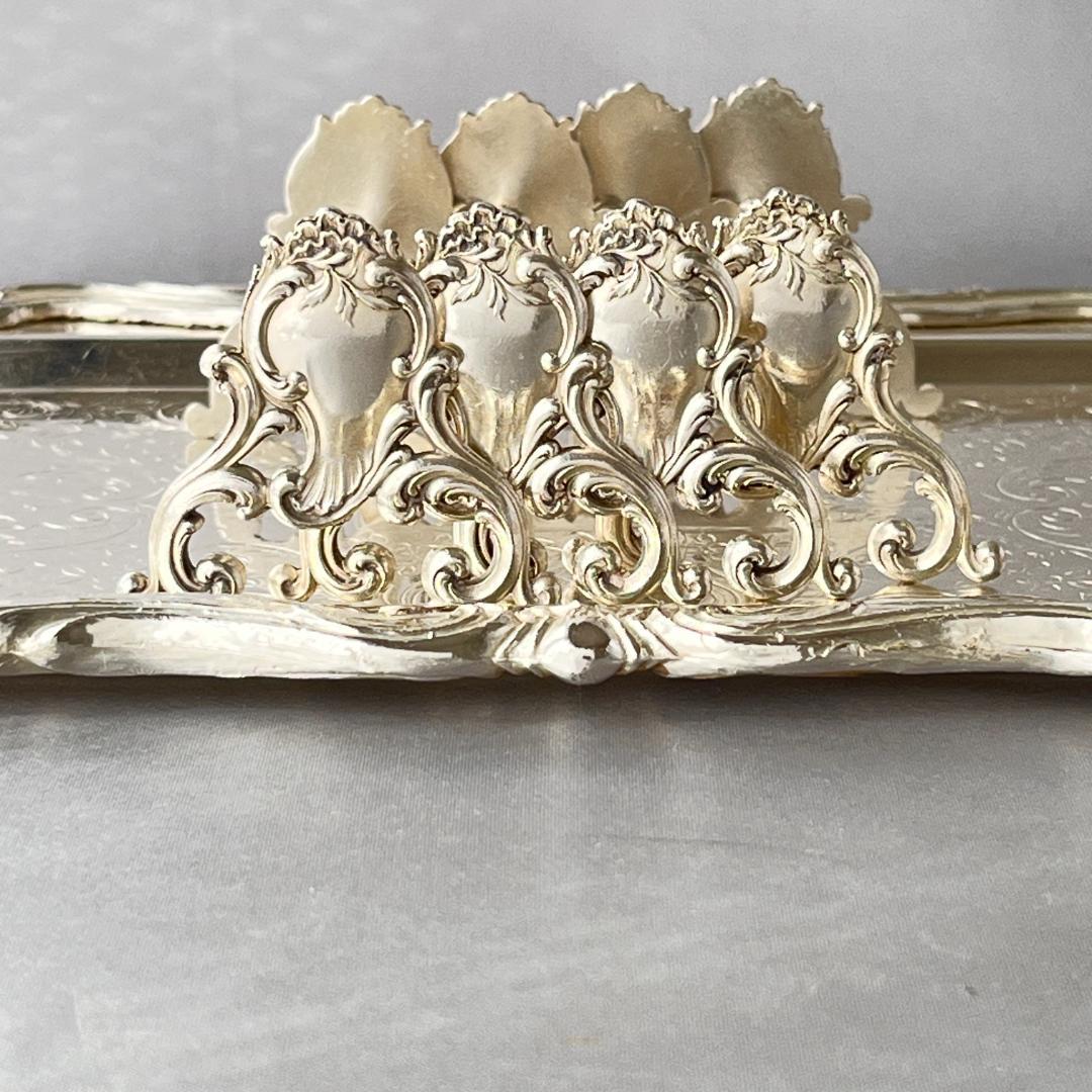 【仏蘭西】 ルイ15世様式 ナイフレスト 4個組 Louis XV