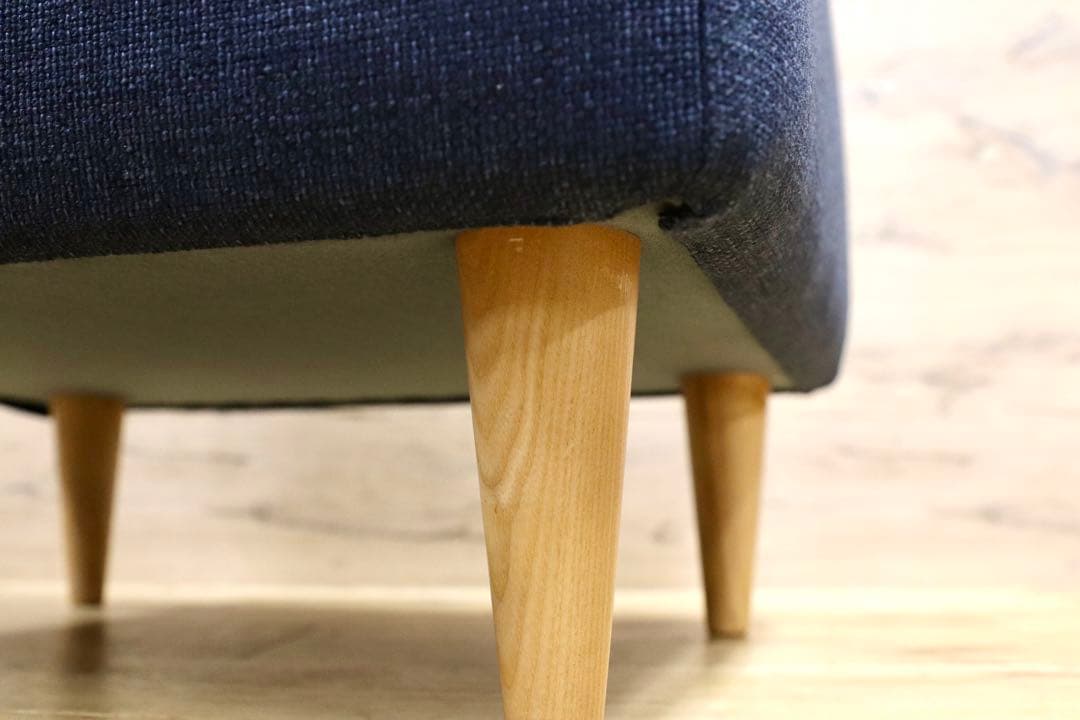 GMHK348○IDC大塚家具 スツール オットマン ブルー ファブリック 布張