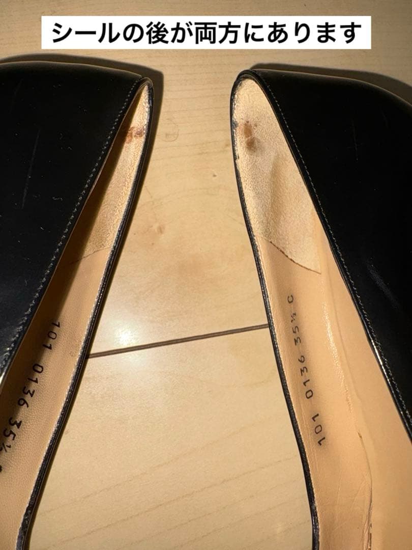 美品　23センチGUCCI ブラック オープントゥヒール