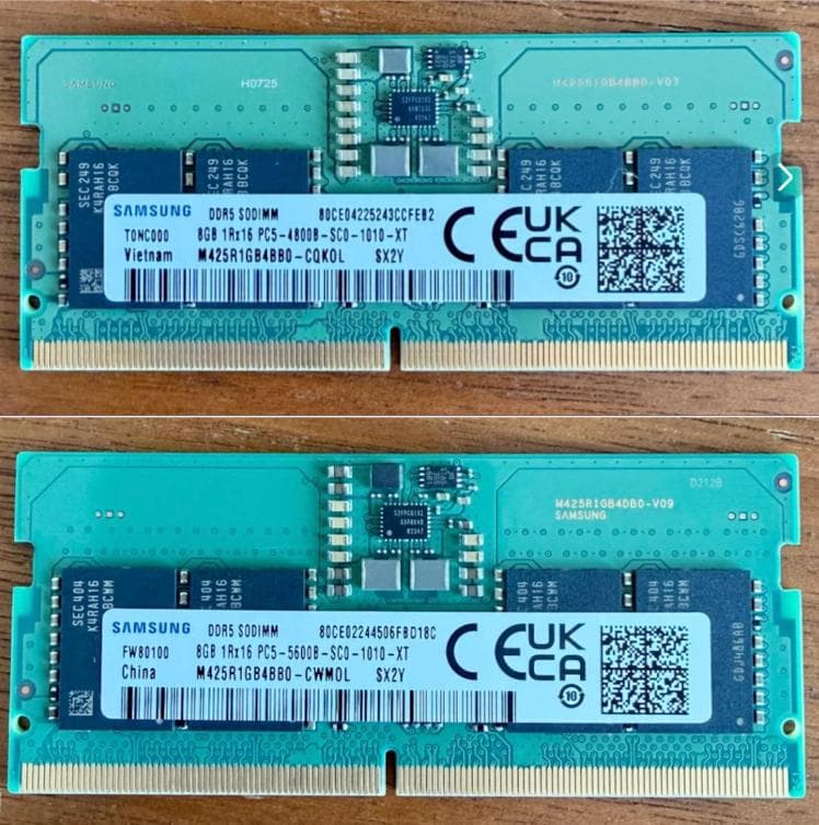 Samsung DDR5 8GB 2枚セット
