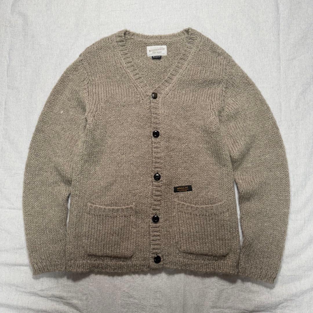 NEIGHBORHOOD モヘア混 12AWカーディガン ベージュ M