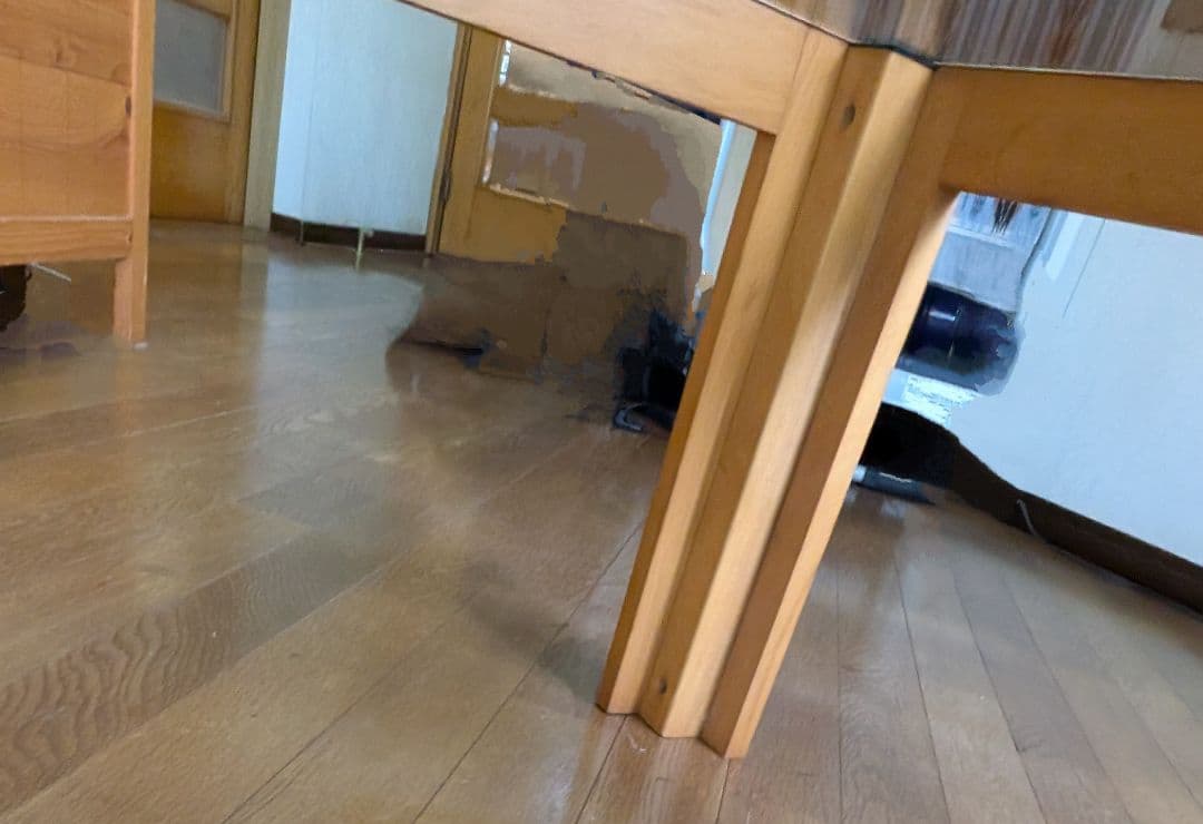 【希少】北欧ヴィンテージ風 ガラステーブル 木製フレーム センターテーブル