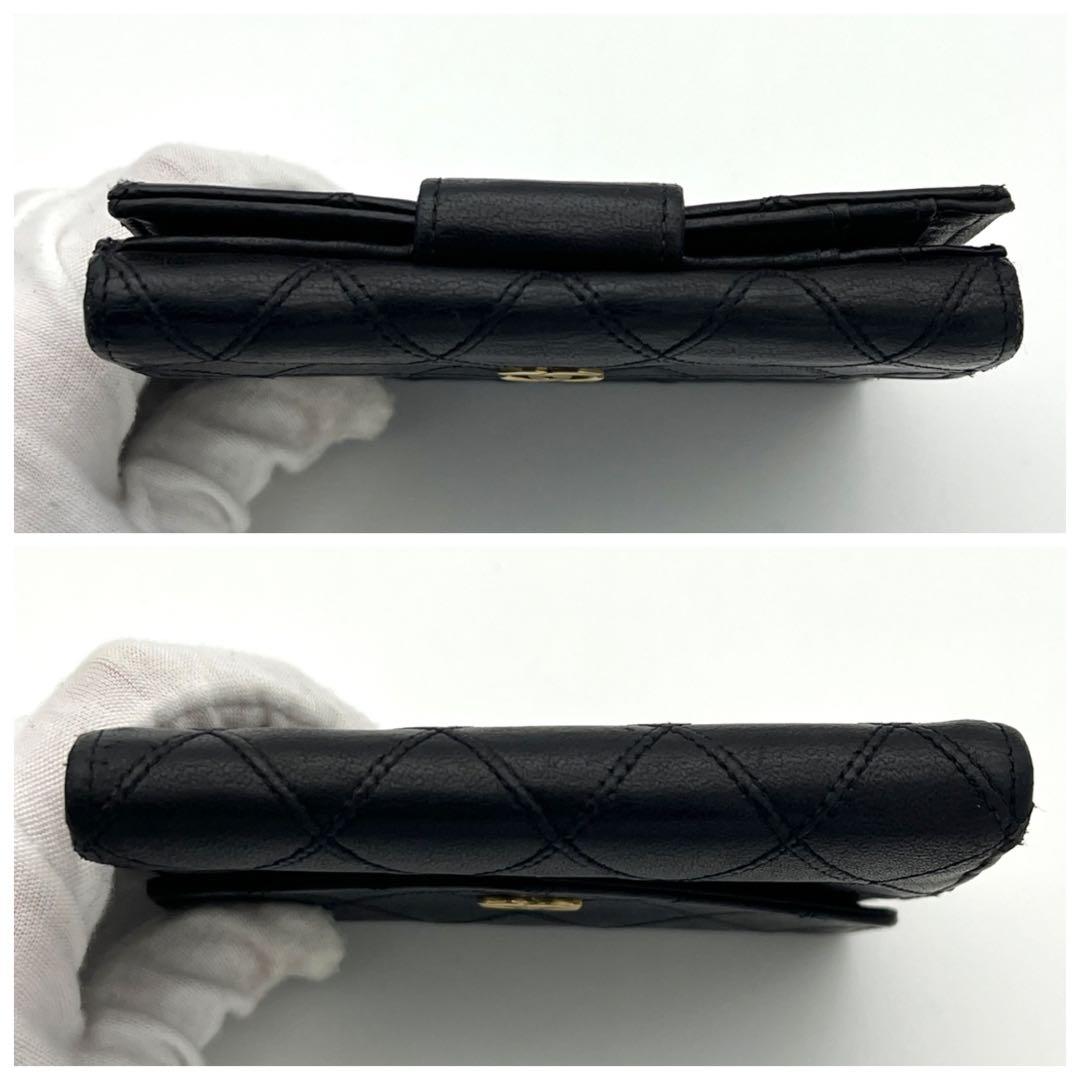 【鑑定済み】CHANEL シャネル ビコローレ Wホック 折り財布 ブラック