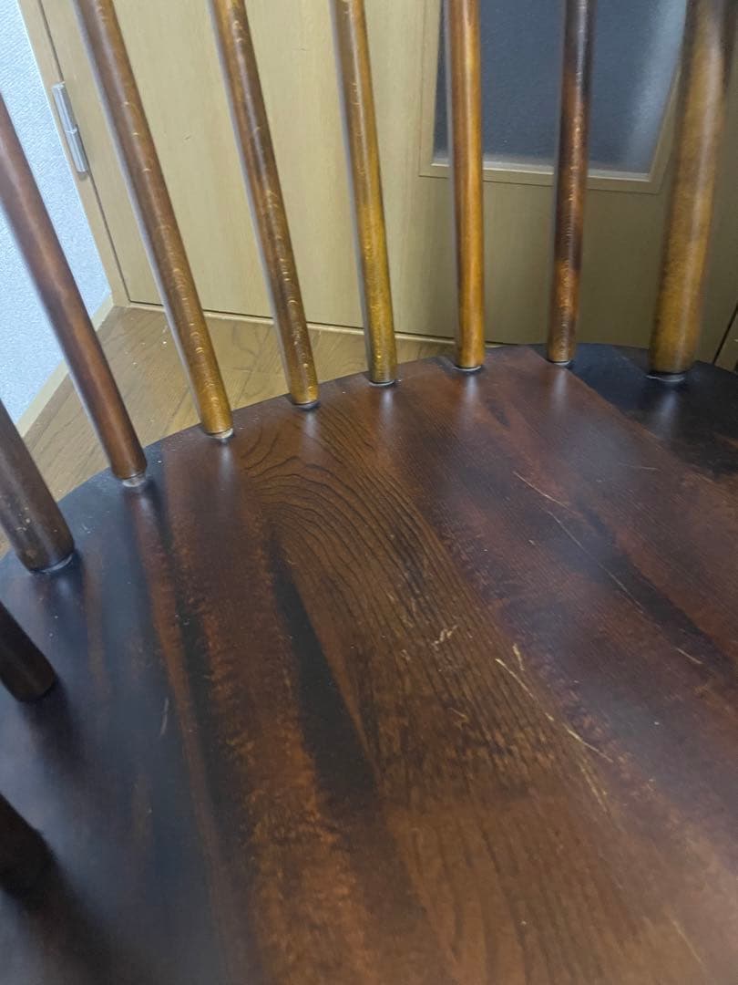 【引取限定】飛騨の家具　木製ロッキングチェア ダークブラウン　葛飾区