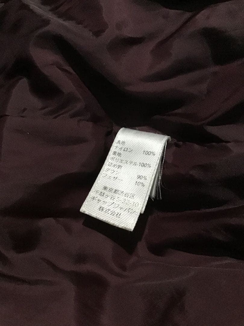 ★old GAP★Y2K 平成 光沢 ファー ダウンベスト ダークパープル