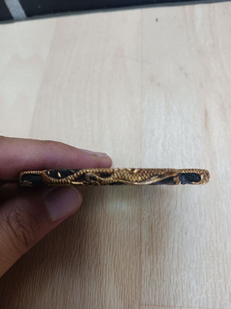 時代物　後藤仙乗作　鍔　鐔　波龍図　刀装具