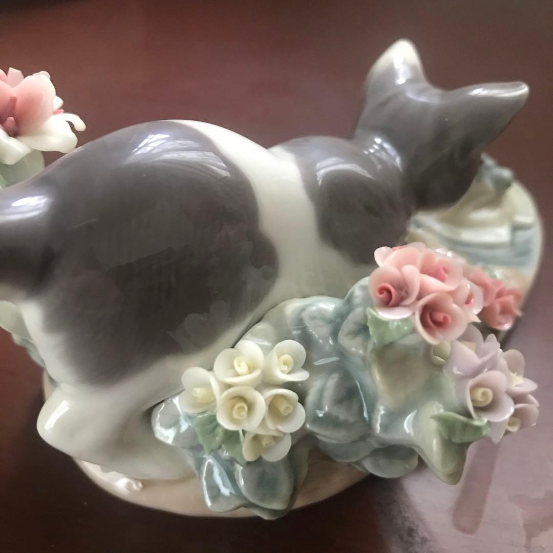 廃番希少 lladroリヤドロ キャットアンドフロッグ1442