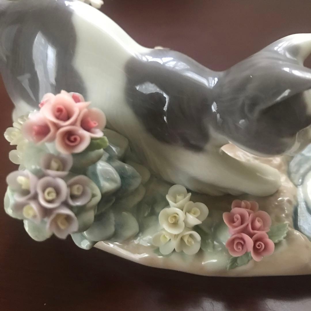 廃番希少 lladroリヤドロ キャットアンドフロッグ1442