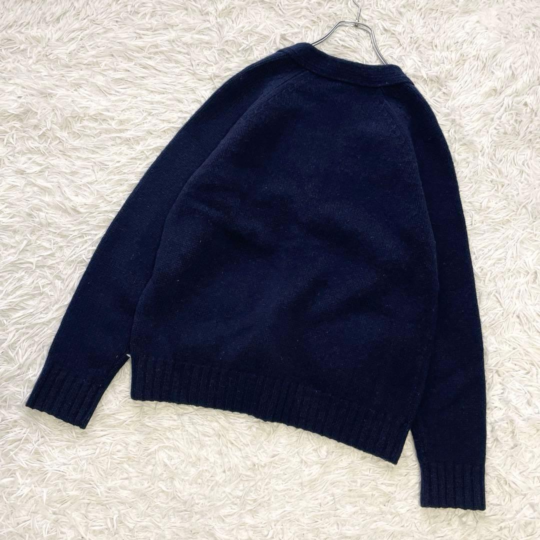 人気のLサイズ✨MHL. マーガレットハウエル 厚手ウールニットカーディガン 紺