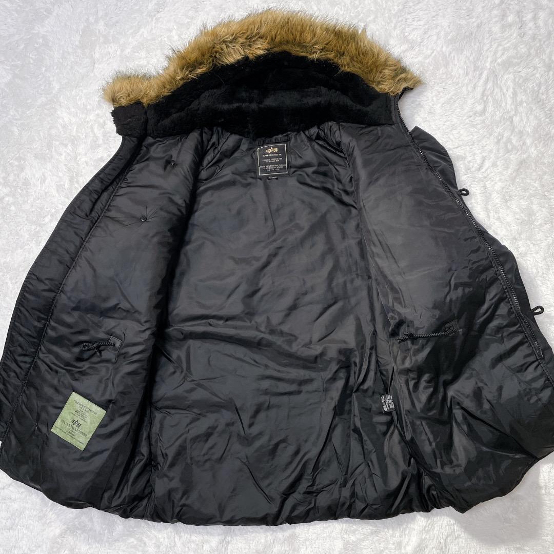 JAPAN FIT アルファインダストリーズ N-3B N3B XL 黒 ファー