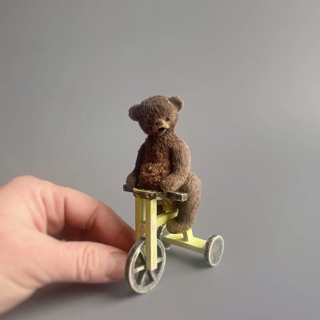 僕の大事な三輪車 くまさん アーティストベア テディベア 海外作家様 ミニチュア