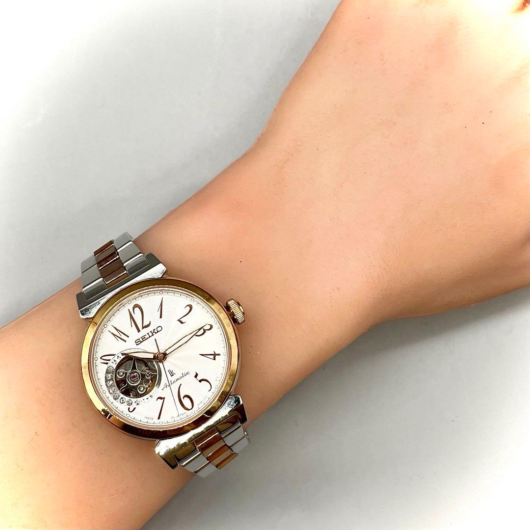 稼働品✨️SEIKO 腕時計 自動巻き ルキア メカニカル オープンハート