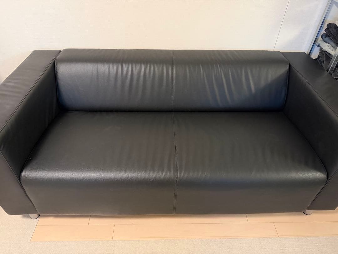 IKEAクリッパン黒レザー(説明欄をよくご覧になってからご購入お願いします）