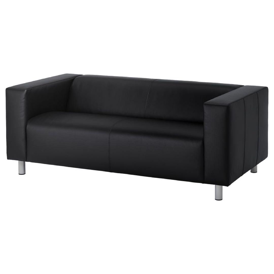 IKEAクリッパン黒レザー(説明欄をよくご覧になってからご購入お願いします）