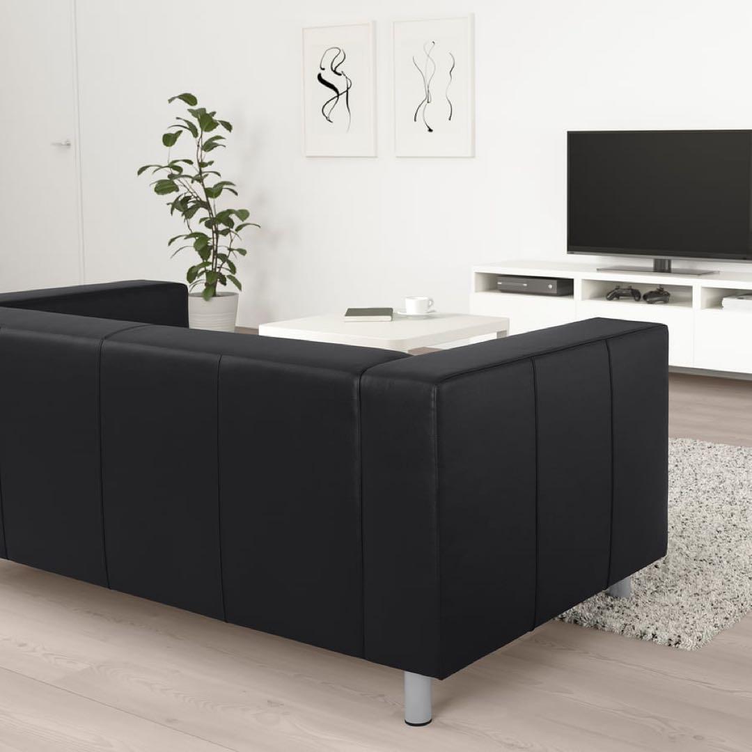 IKEAクリッパン黒レザー(説明欄をよくご覧になってからご購入お願いします）