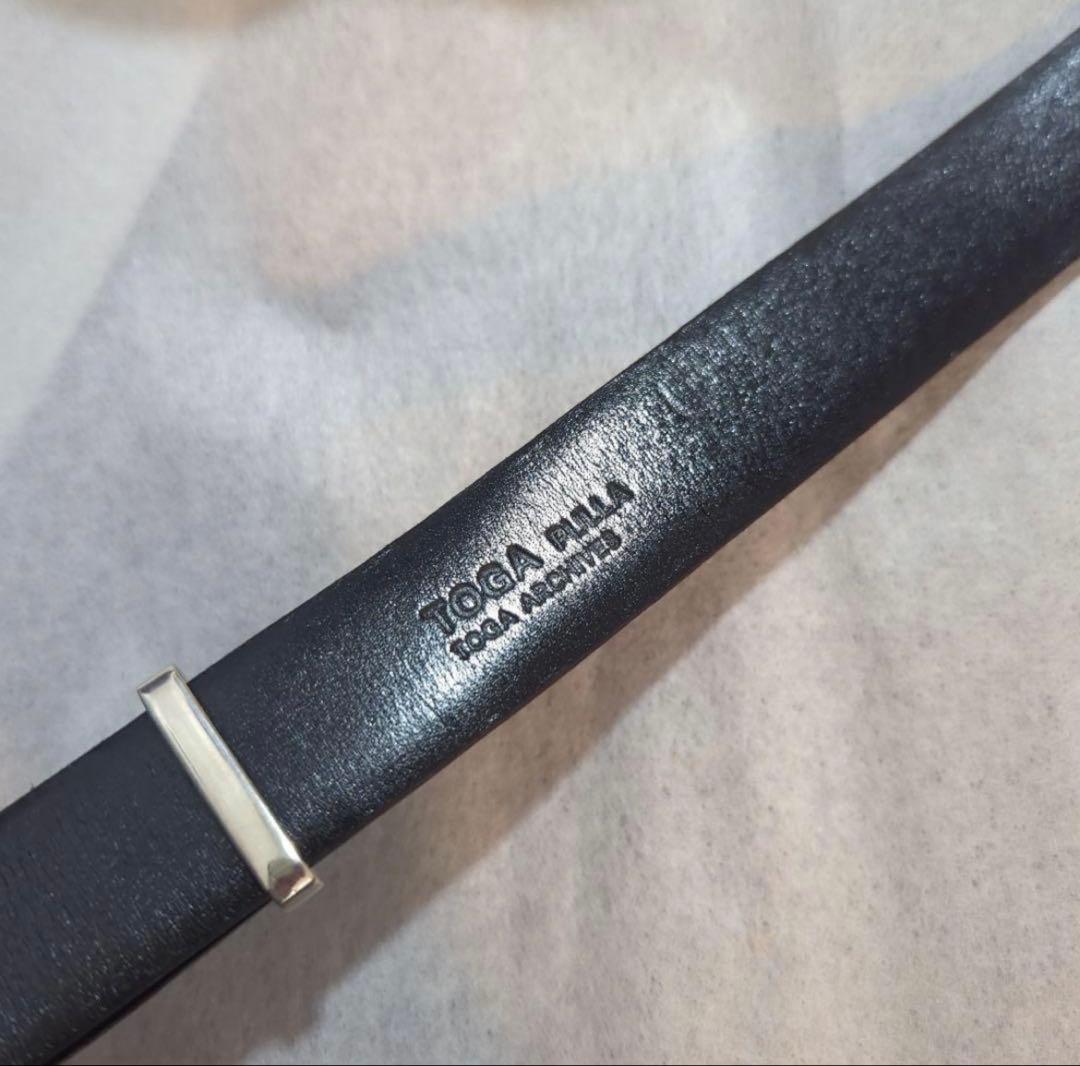 TOGA ARCHIVES L LEATHER BELT 2 ブラック
