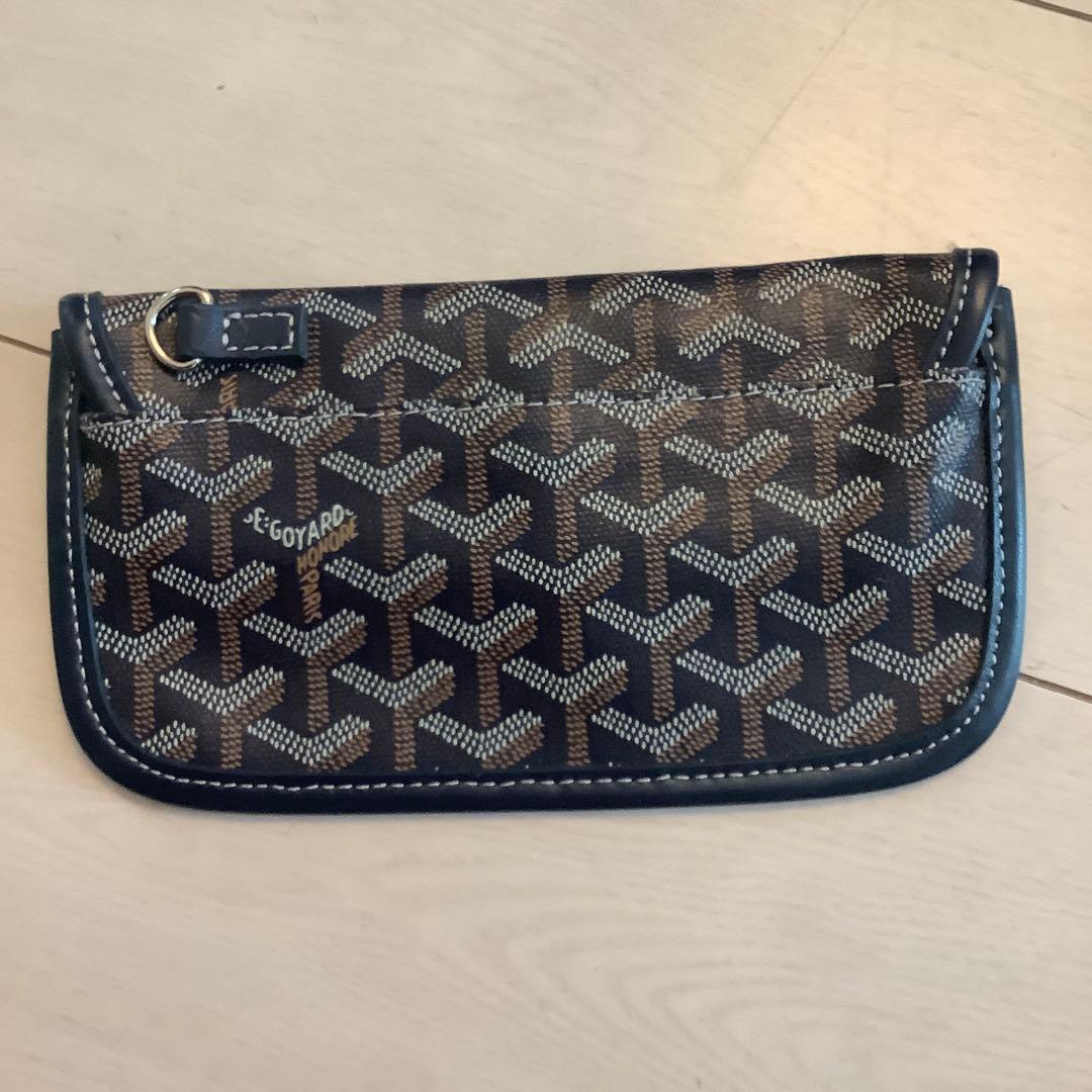 ゴヤール GOYARD サンルイ 付属 ポーチ ネイビー ヘリンボーン