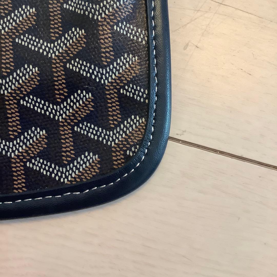 ゴヤール GOYARD サンルイ 付属 ポーチ ネイビー ヘリンボーン