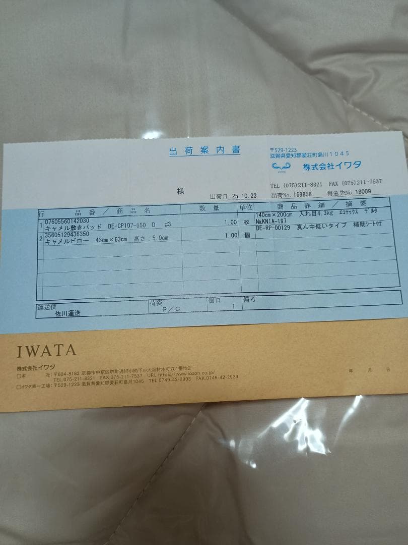 イワタ製 (IWATA) 国産 キャメルピロー高さ　4.0/5.0cm