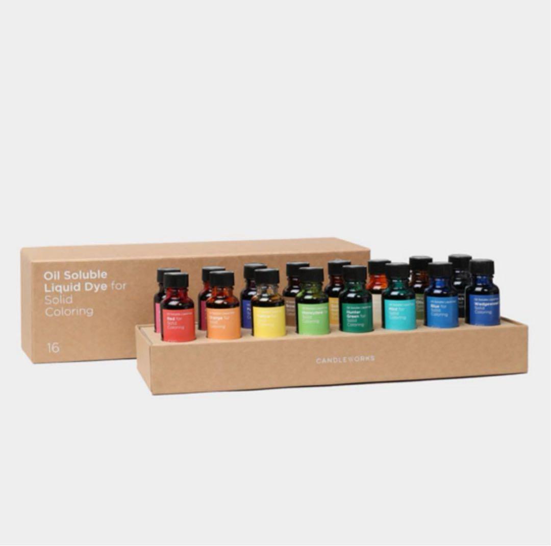 新品キャンドルワークス液体染料 20ml 16色セット+ ピペット付き