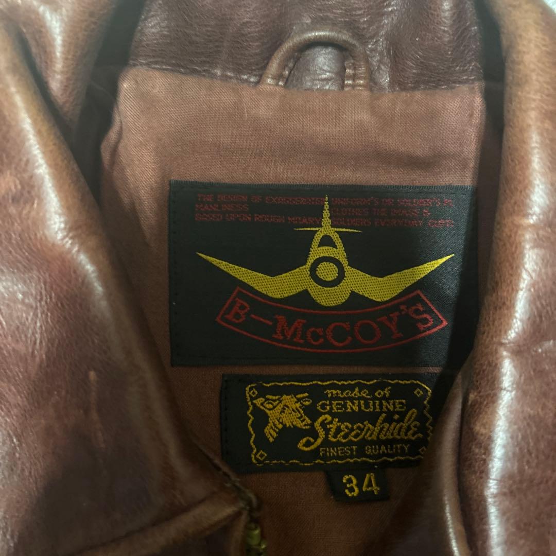 B-McCOY 本革ブラウンレザージャケット 34