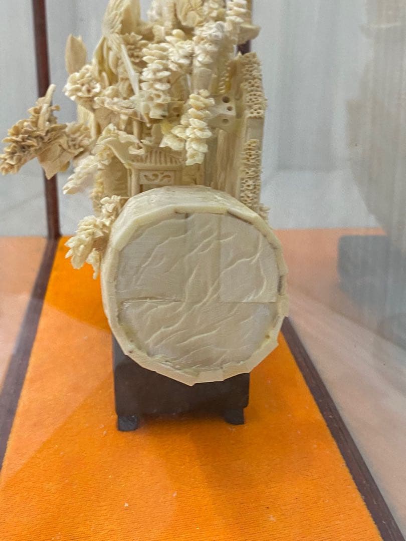 天然マンモス牙精巧な手作り彫刻順風満帆置物