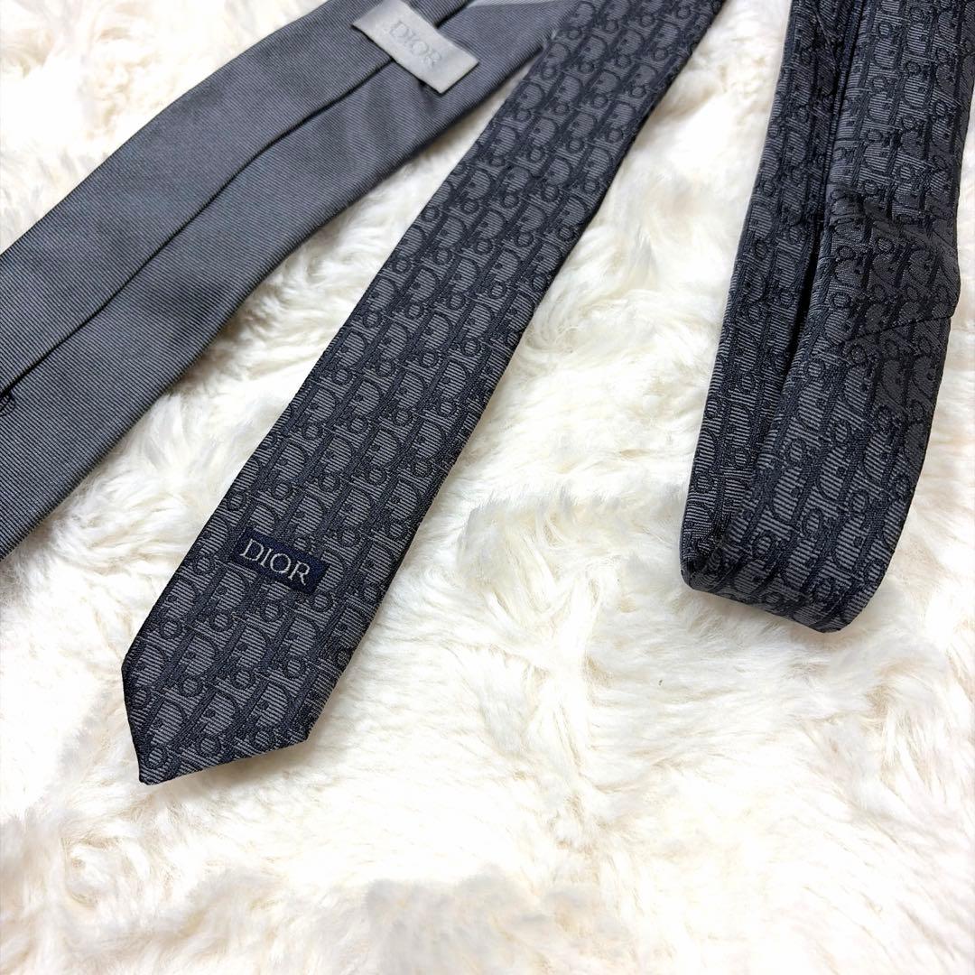 極美品 現行 Christian Dior トロッター オブリーク ネクタイ