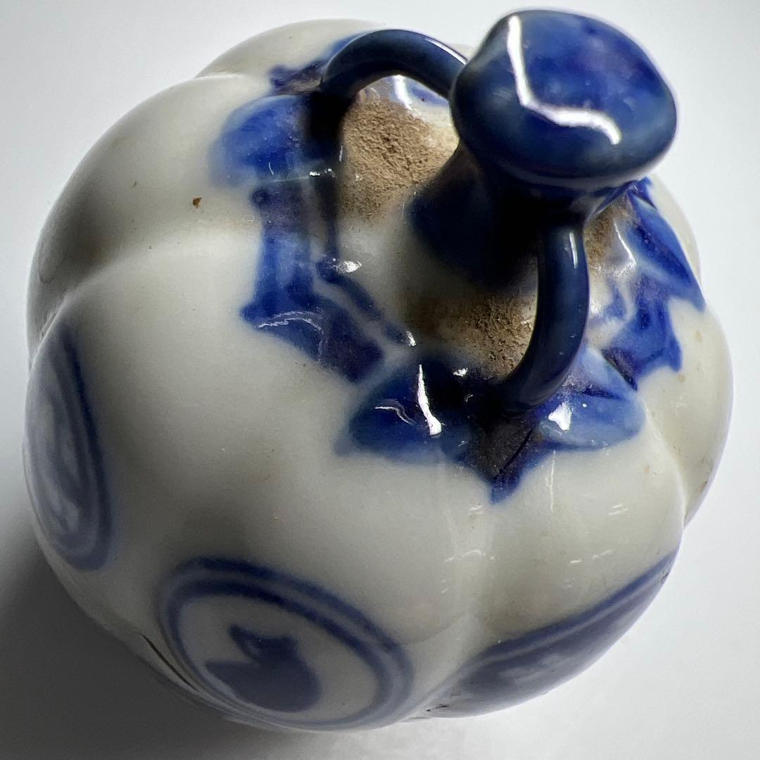 中国古玩　五良大甫呉祥瑞造　丸紋香合　木箱付　高さ約6㎝　東Y8-0109☆2F