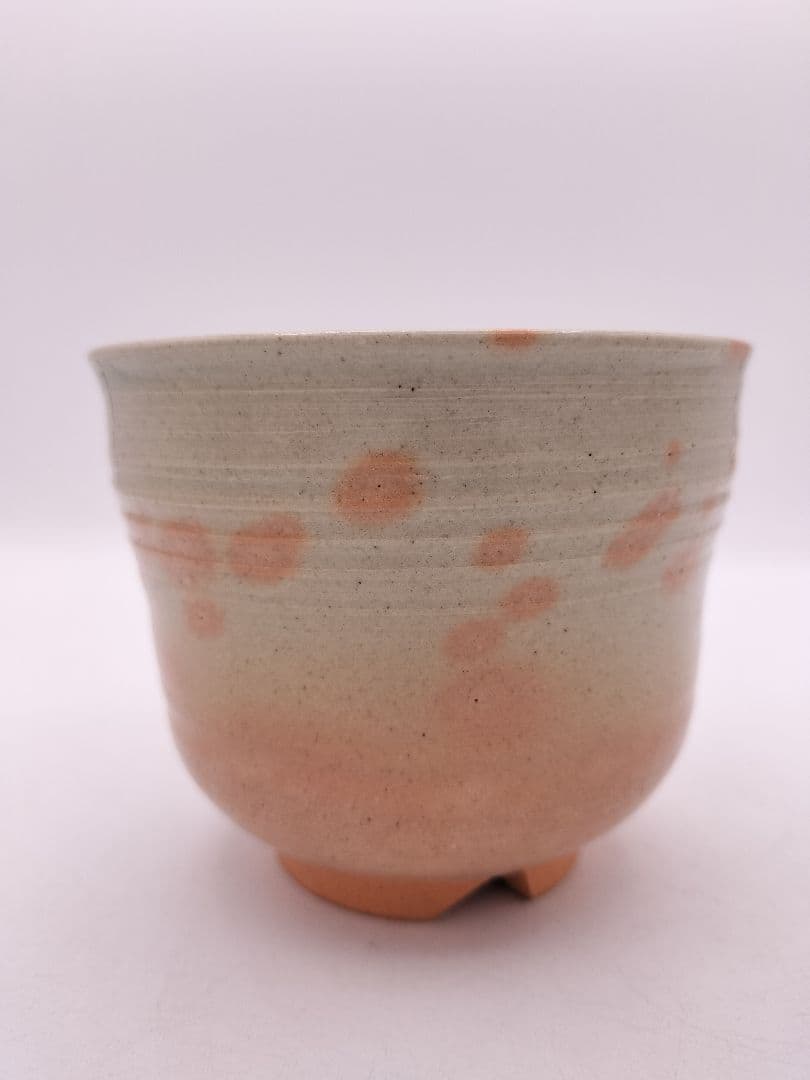 c586 筒茶碗 御本立鶴 福森比路志 木箱 茶道具 古物
