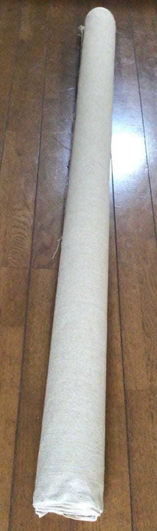絵画用ロールキャンバス　麻100 % 未加工　幅115cmx369cm耳付　厚い